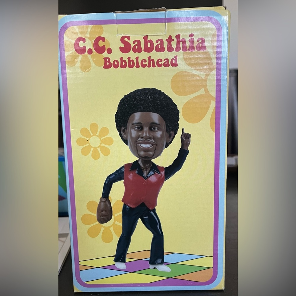 C.C. SABATHIA Cleveland Indians 1970s Disco BOBBLEHEAD NIB Mint